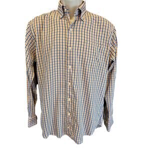 Peter millar size medium silk blend button up orange lightweight long sleeve EUC